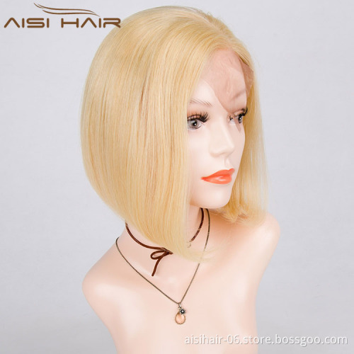 Aisi Hair 2018 New Arrival Blonde Bob 613 Full Lace Front Wig , Brazilian Human Hair Lace Front Wigs